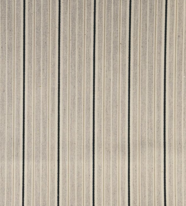 Vintage Stripe 4 Fabric by Ian Mankin Black