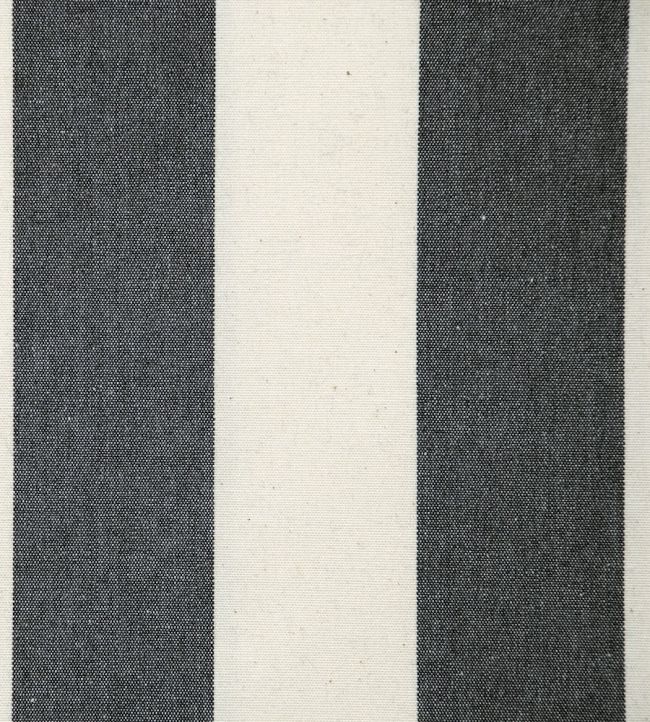 Devon Stripe Fabric by Ian Mankin Black