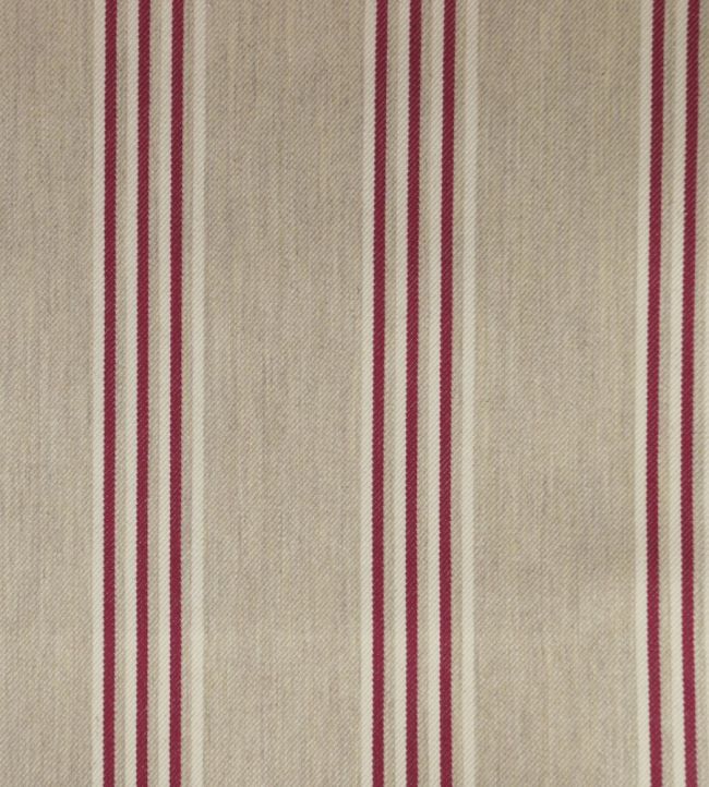 Henley Stripe Fabric by Ian Mankin Cream/Peony