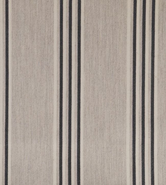 Henley Stripe Fabric by Ian Mankin Putty/Black