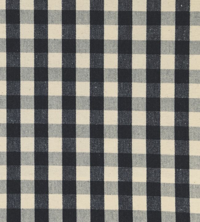 Suffolk Check Small Fabric by Ian Mankin Black