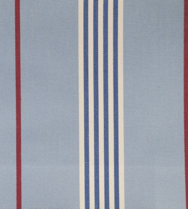 Worthing Stripe Fabric by Ian Mankin Sky