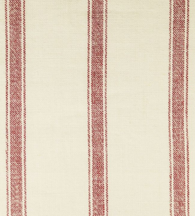 Angus Stripe Fabric by Ian Mankin Red