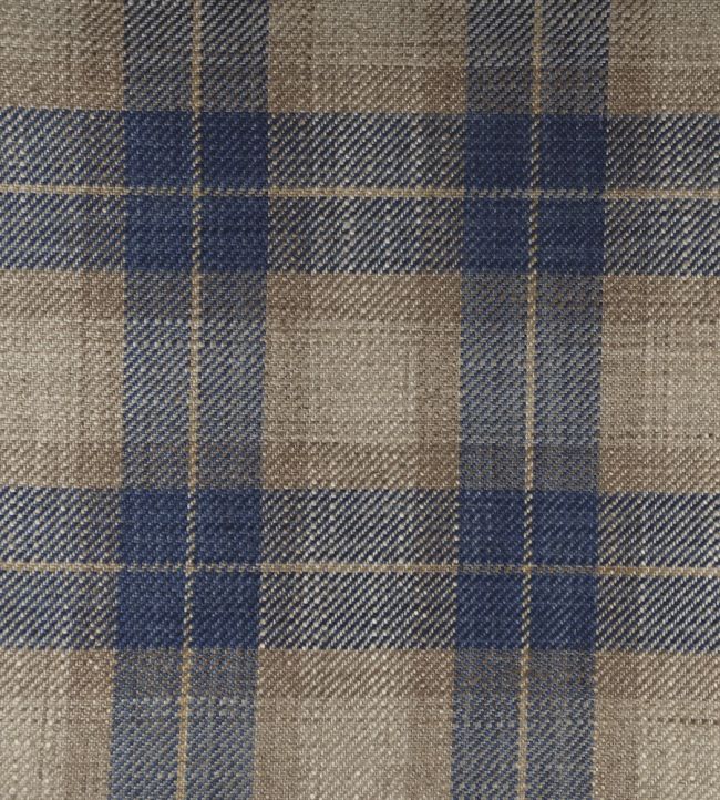 Kintyre Check Fabric by Ian Mankin Blue