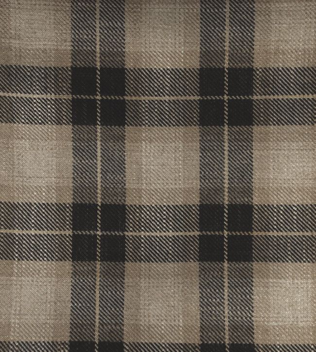 Kintyre Check Fabric by Ian Mankin Charcoal