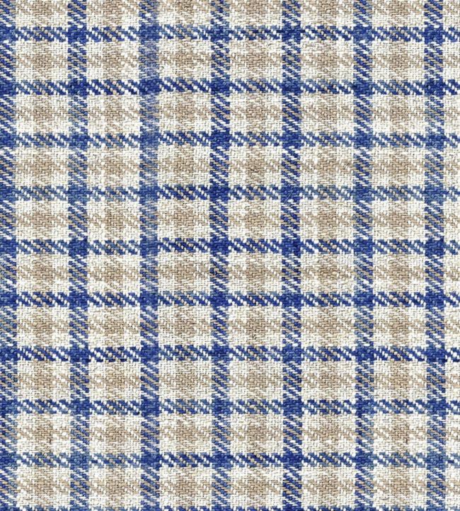 Nairn Check Fabric by Ian Mankin Blue