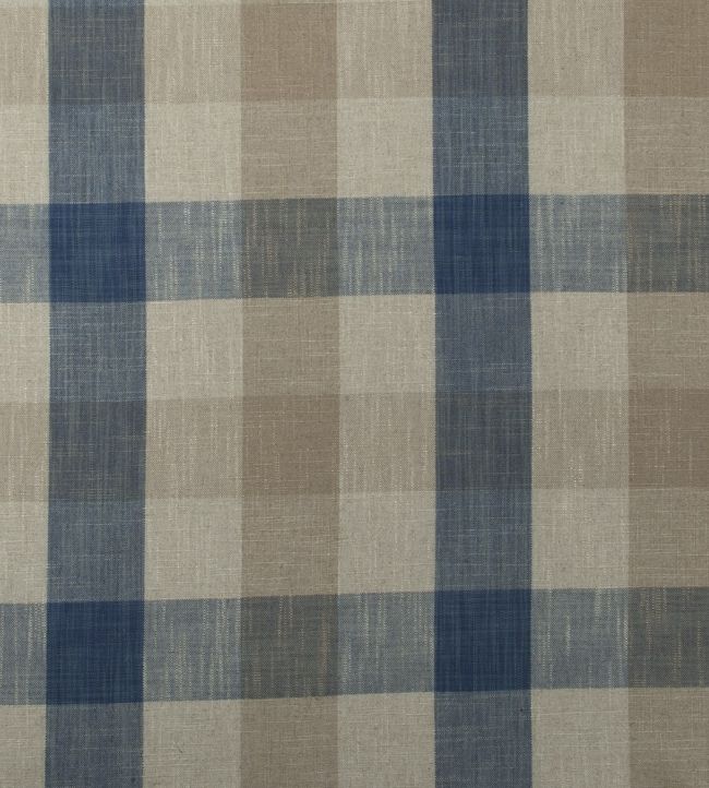 Oban Check Fabric by Ian Mankin Blue
