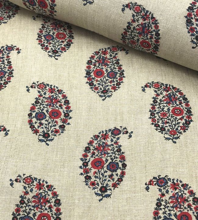 Jessamy Paisley Fabric by Ian Sanderson Rose Blue