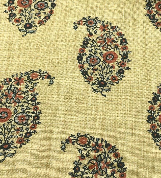 Jessamy Paisley Fabric by Ian Sanderson Indigo Rust