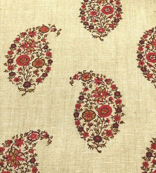Jessamy Paisley Fabric by Ian Sanderson Turkey Red