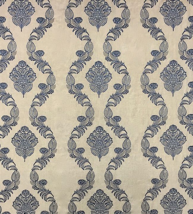 Pasha Embroidery Fabric by Ian Sanderson Royal Blue