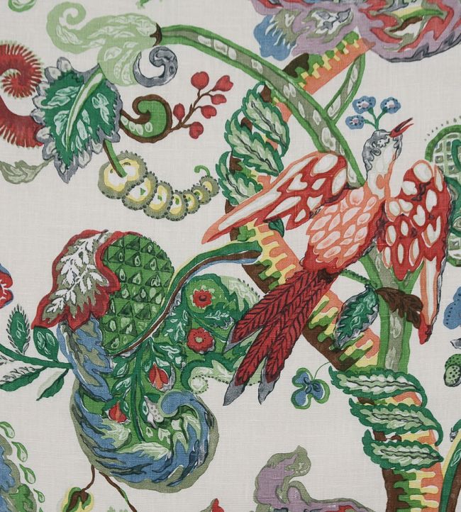 Poppinjay Linen Fabric by Ian Sanderson Garden Party
