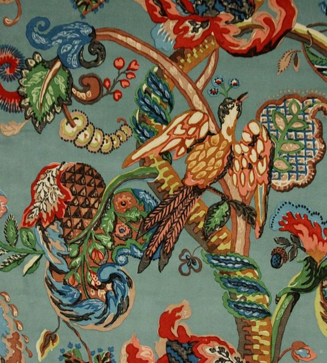 Poppinjay Velvet Fabric by Ian Sanderson Aztec