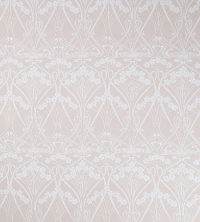 Ianthe Bloom Mono in Chiltern Linen Fabric by Liberty Pewter Plaster Pink