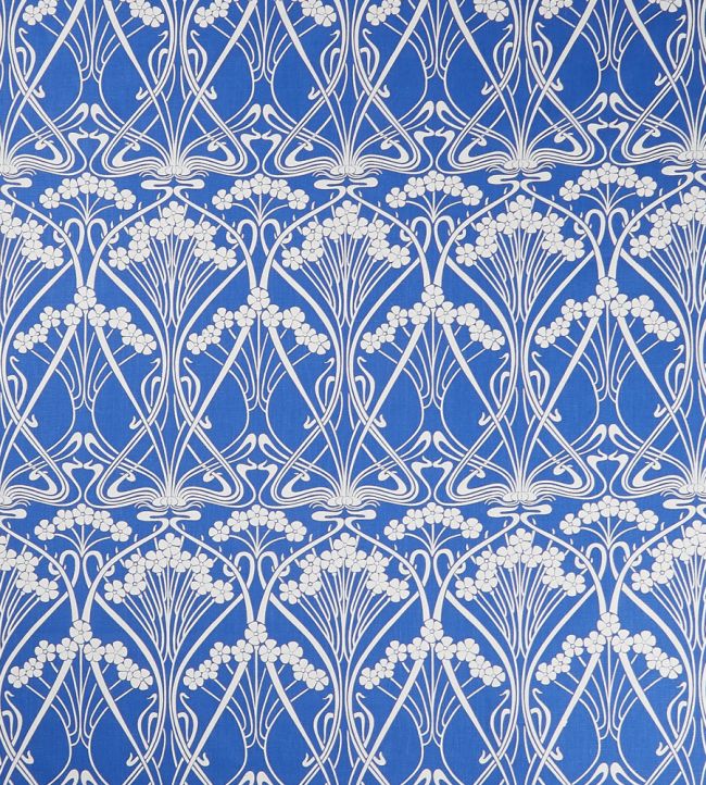 Ianthe Bloom Stencil in Chiltern Linen Fabric by Liberty Lapis