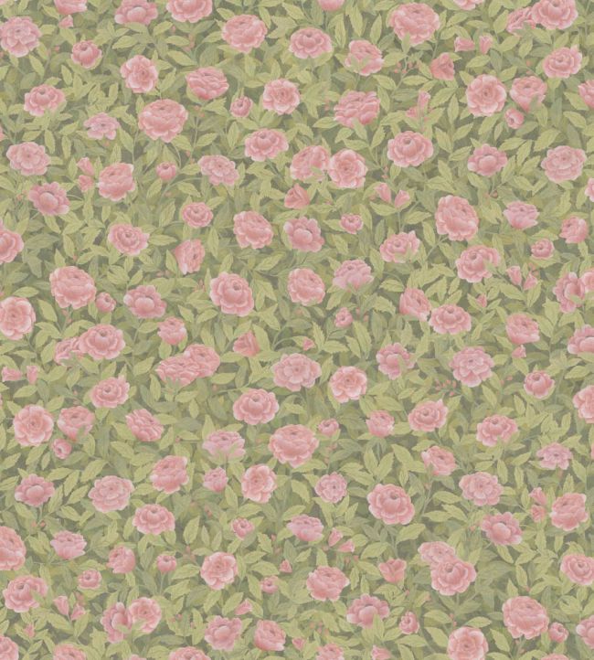Idyll Roses Linen Union Fabric by Cole & Son Blush