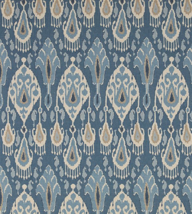 Ikat Bokhara Fabric by GP & J Baker Blue