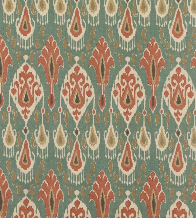Ikat Bokhara Fabric by GP & J Baker Teal