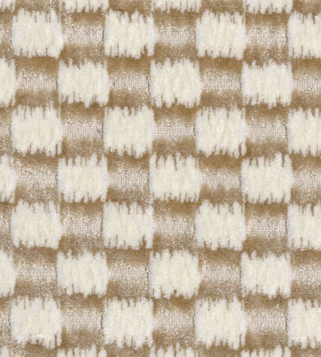 Ikat Checks Fabric by JORO J1-Latte/Ecru