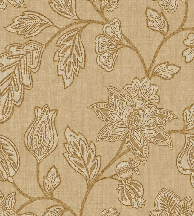 Ikat Flower Trail Wallpaper by Eijffinger Amber