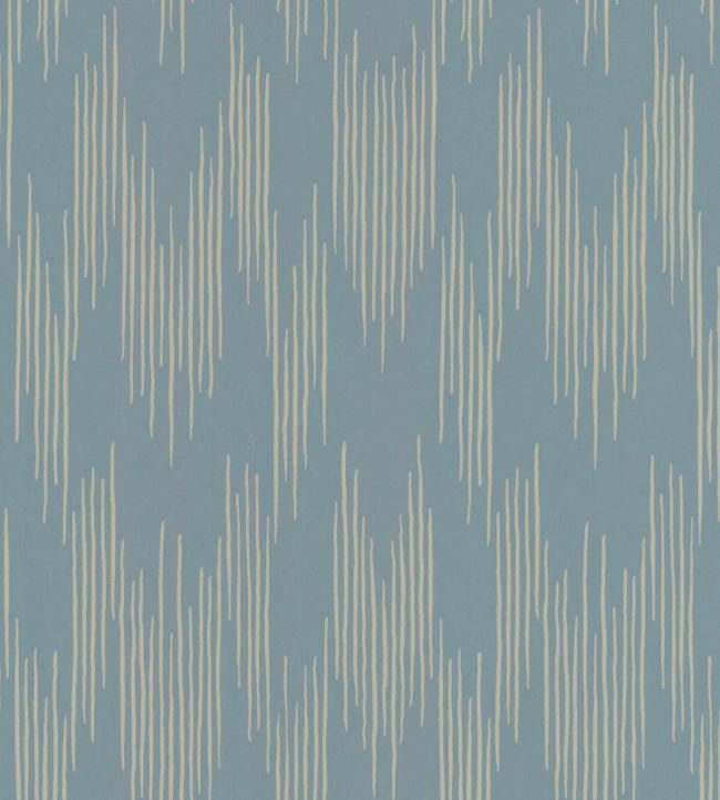 Ikat Wallpaper by Langelid Von Bromssen Smokey Blue