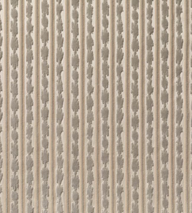 Ikat Stripe Fabric by Marvic Silver/Almond