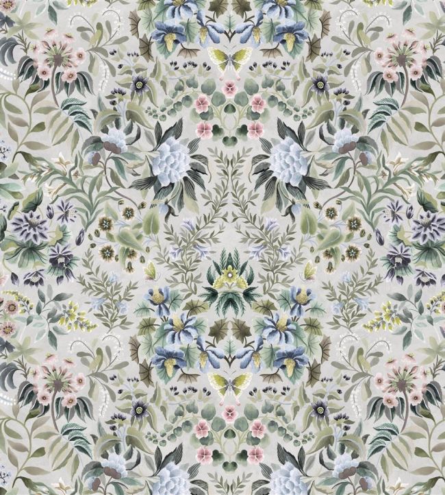 Ikebana Damask Fabric by Designers Guild Eau De Nil