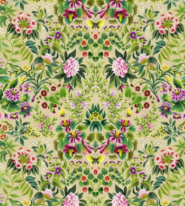 Ikebana Damask Fabric by Designers Guild Fuchsia