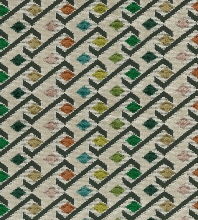 Ilaria Fabric by Osborne & Little Grass/Chartreuse/Brick