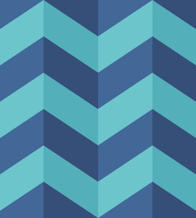 Illusion Chevron Wallpaper by Ohpopsi Cerulean Mix