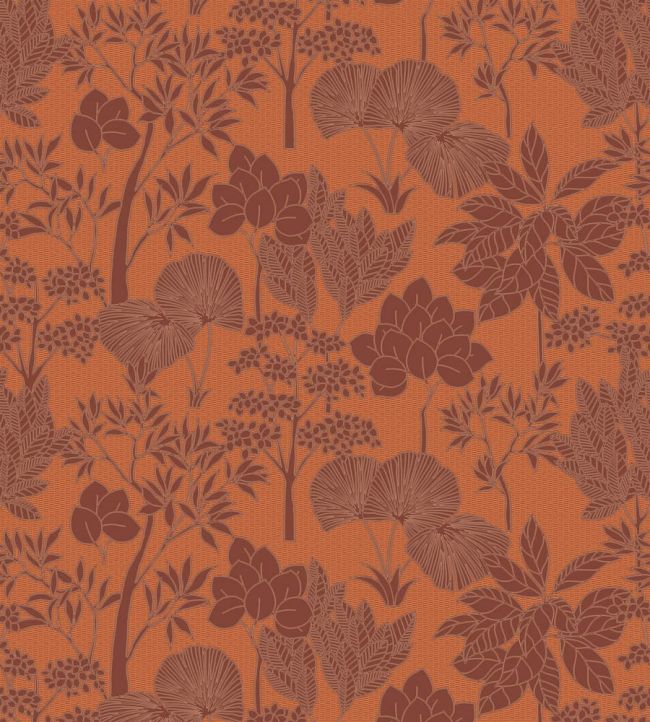 Inara Wallpaper by Casamance Orange Brule