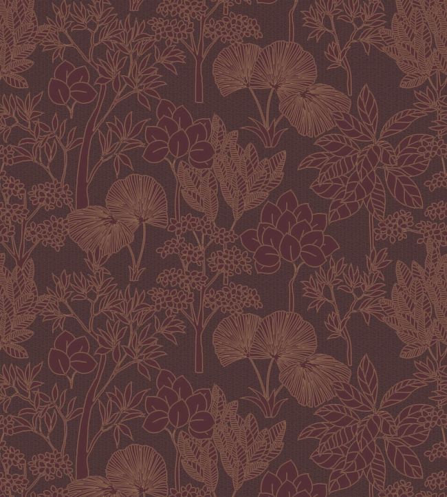Inara Wallpaper by Casamance Pourpre