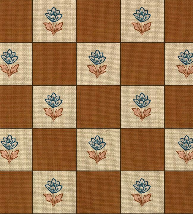 Indian Checks Fabric by Ottoline Caramel