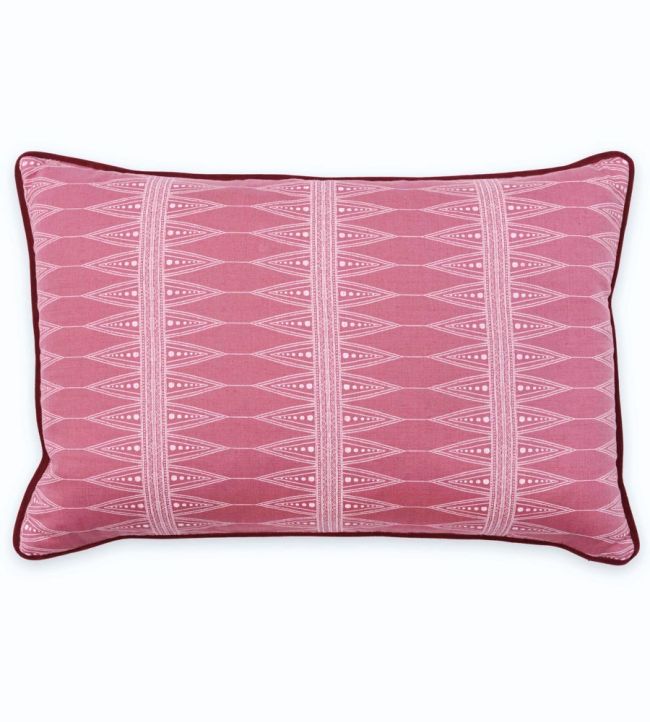 Indian Stripe Cushion 60 x 40cm by Barneby Gates Snug Red