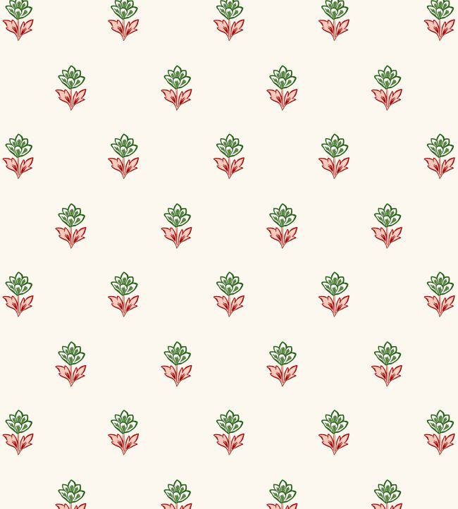Indian Tulips Wallpaper by Ottoline Pink and Green