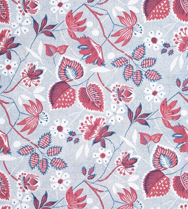 Indienne Hazel Wallpaper by Anna French Red/Blue