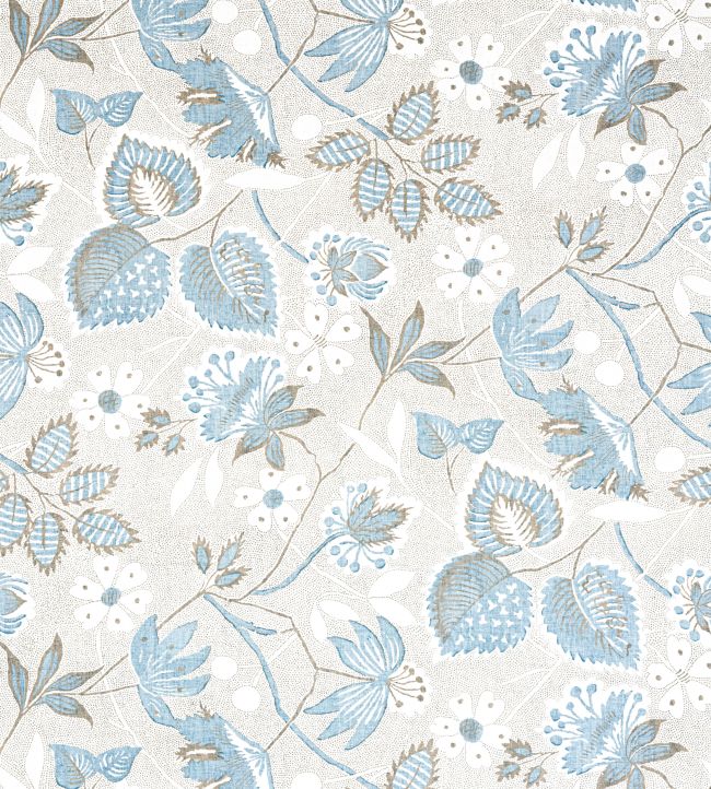 Indienne Hazel Fabric by Anna French Spa Blue