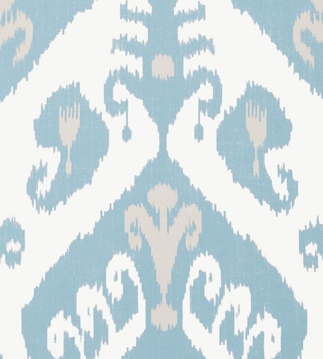 Indies Ikat Wallpaper by Thibaut French Blue