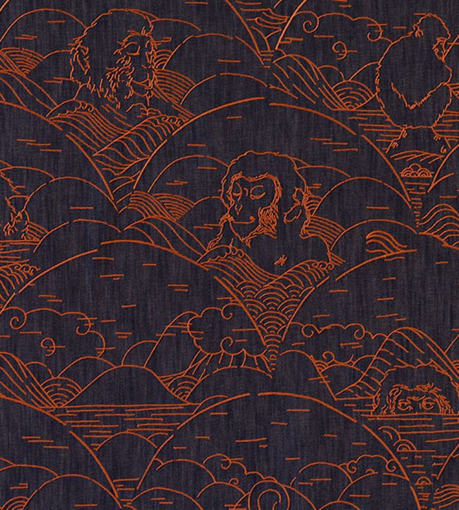 Indigo Macaque Wallpaper by Moooi Copper
