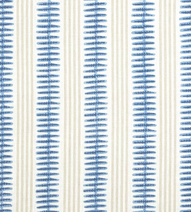 Indo Stripe Fabric by Thibaut Navy