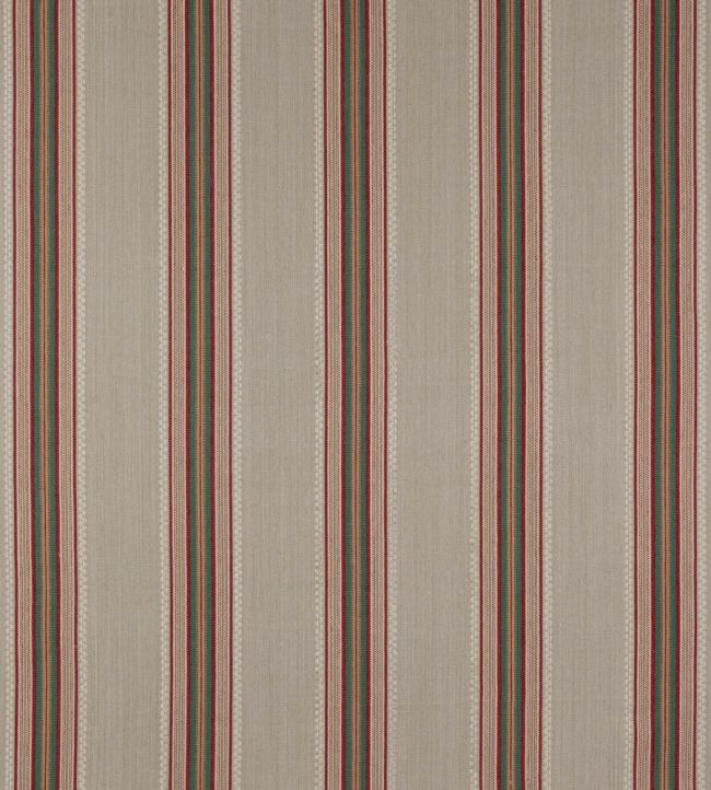 Indus Stripe Fabric by Jane Churchill Red / Green