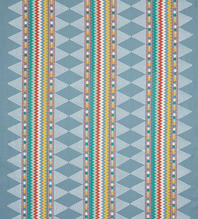 Inka Stripe Fabric by Jane Churchill Blue