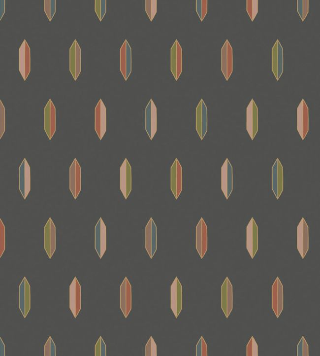Inlay Wallpaper by Cole & Son Jewel Multi & Bronze on Charcoal