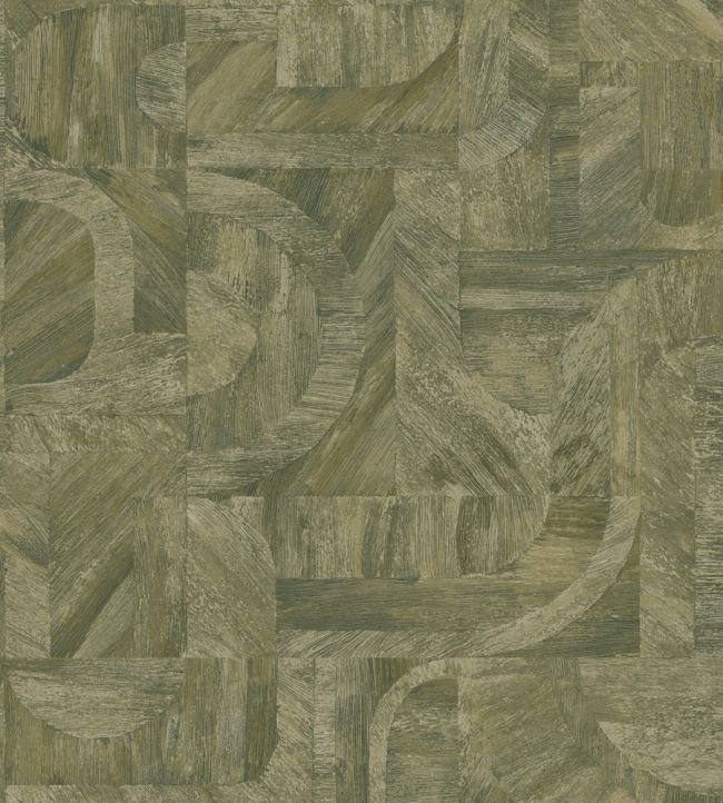 Intarsia Wallpaper by Casamance Kaki