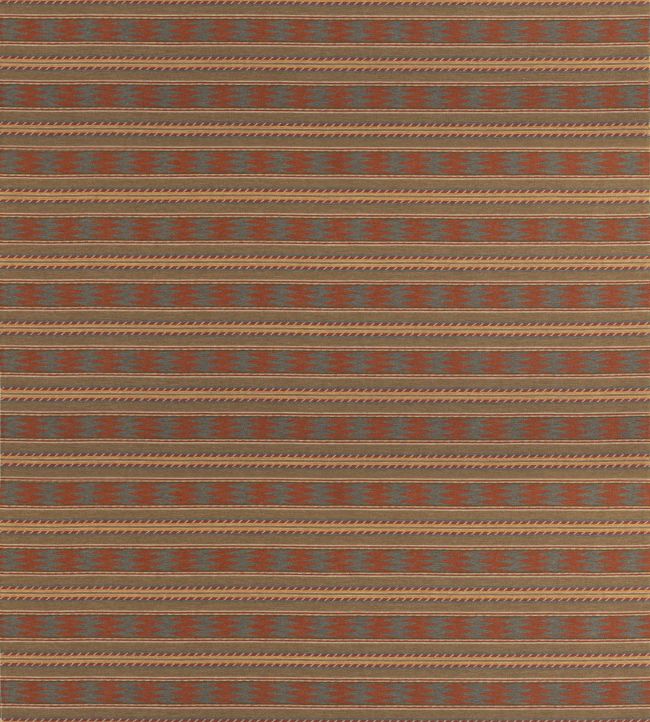 Inveraray Fabric by Mulberry Home Russet/Teal