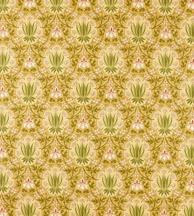 Iris & Rose Fabric by Morris & Co Gold