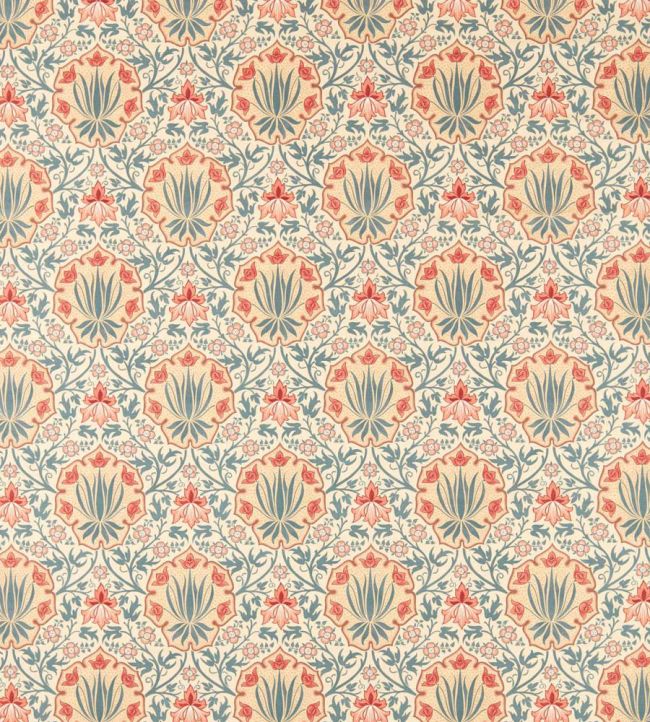 Iris & Rose Fabric by Morris & Co Indigo/Crimson