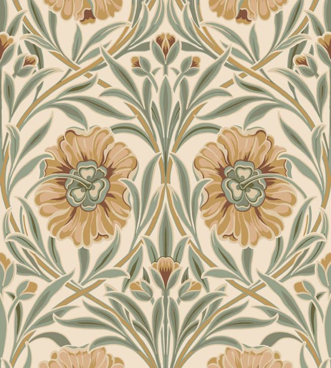Isadora Wallpaper by Casamance Ivoire/celadon