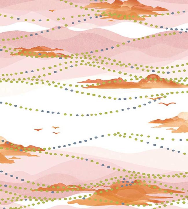 Island Atmosphere Wallpaper by Christopher Farr Cloth Apricot