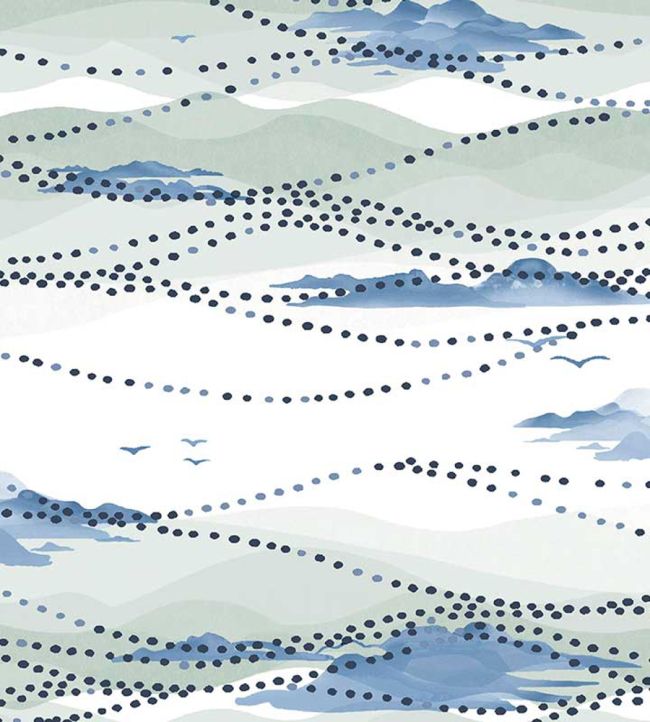 Island Atmosphere Wallpaper by Christopher Farr Cloth Cobalt